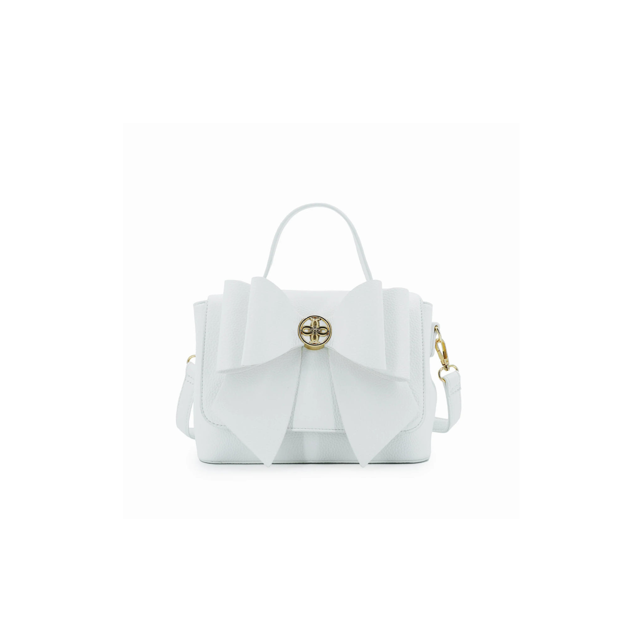 Zoey Double Bow Crossbody Bag-White