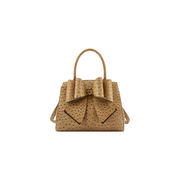 Colette Bow Crossbody Bag -Beige
