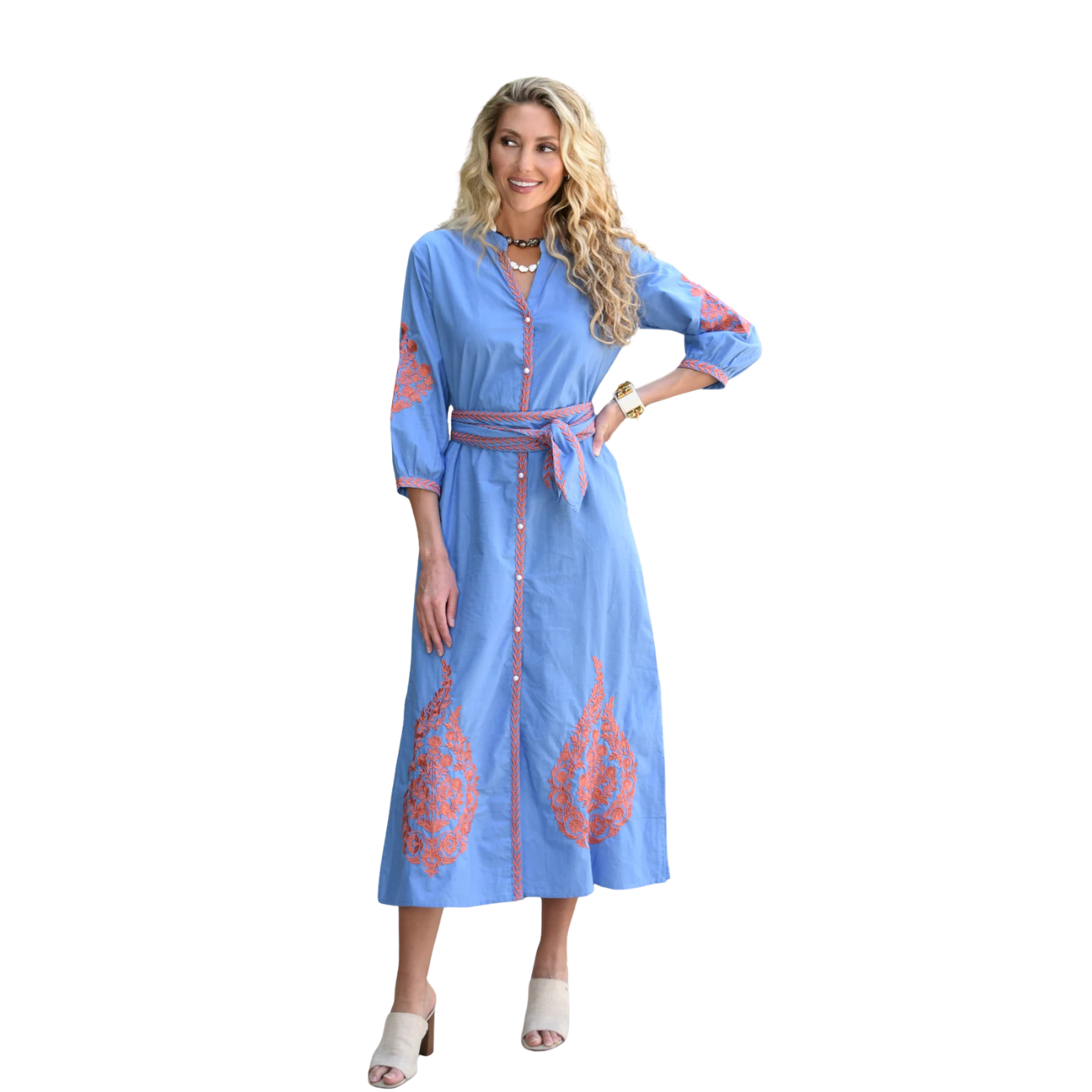 Just Darviny Mykonos Dress Gasparilla Coral