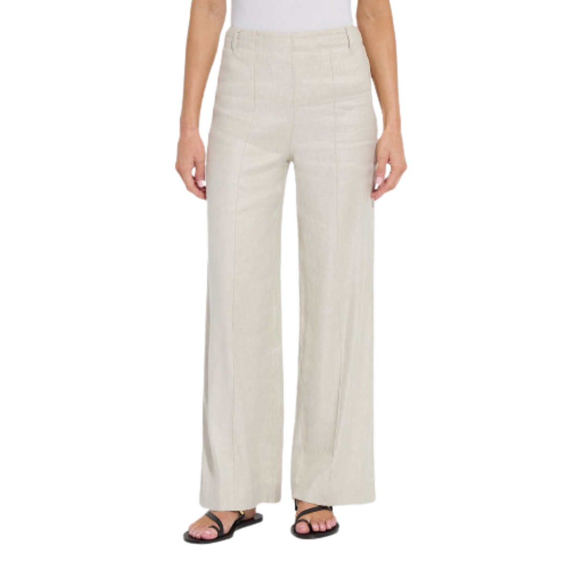Lysse Gabriela High Waist Linen Blend Pants -Flax Linen