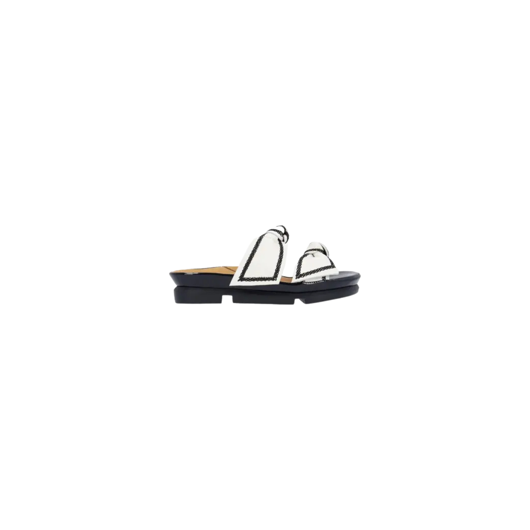 L'Amour Des Pieds Voleta Leather Slip on Sandal-White Capri Kid/Black Sole