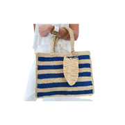 Baldiz Blue Mae Raffia Bag