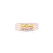 BuDhaGirl Pink Pearl Three Queens All Weather Bangles (set of 3) Large