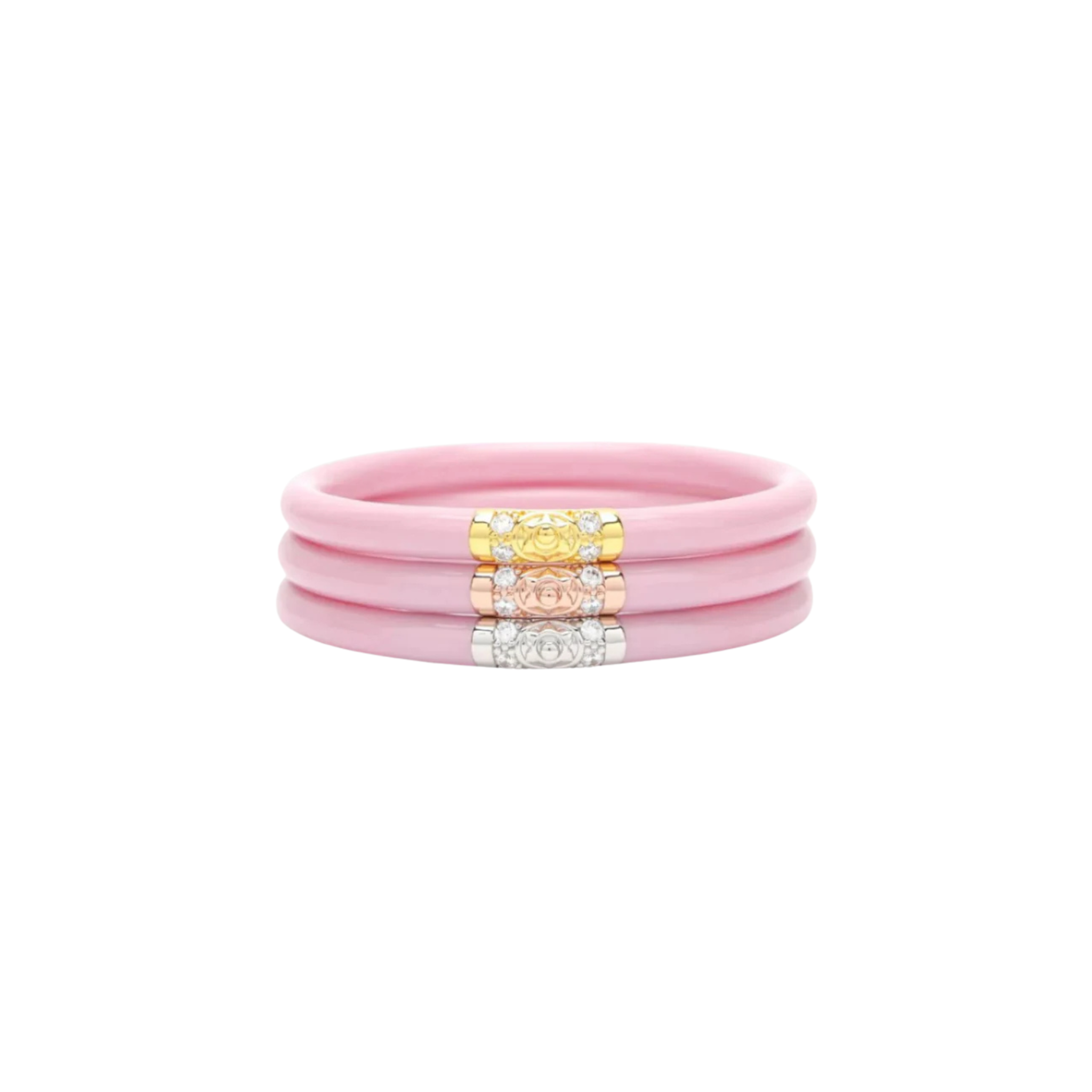 BuDhaGirl Pink Three Kings All Weather Bangles (Set of 3) Small