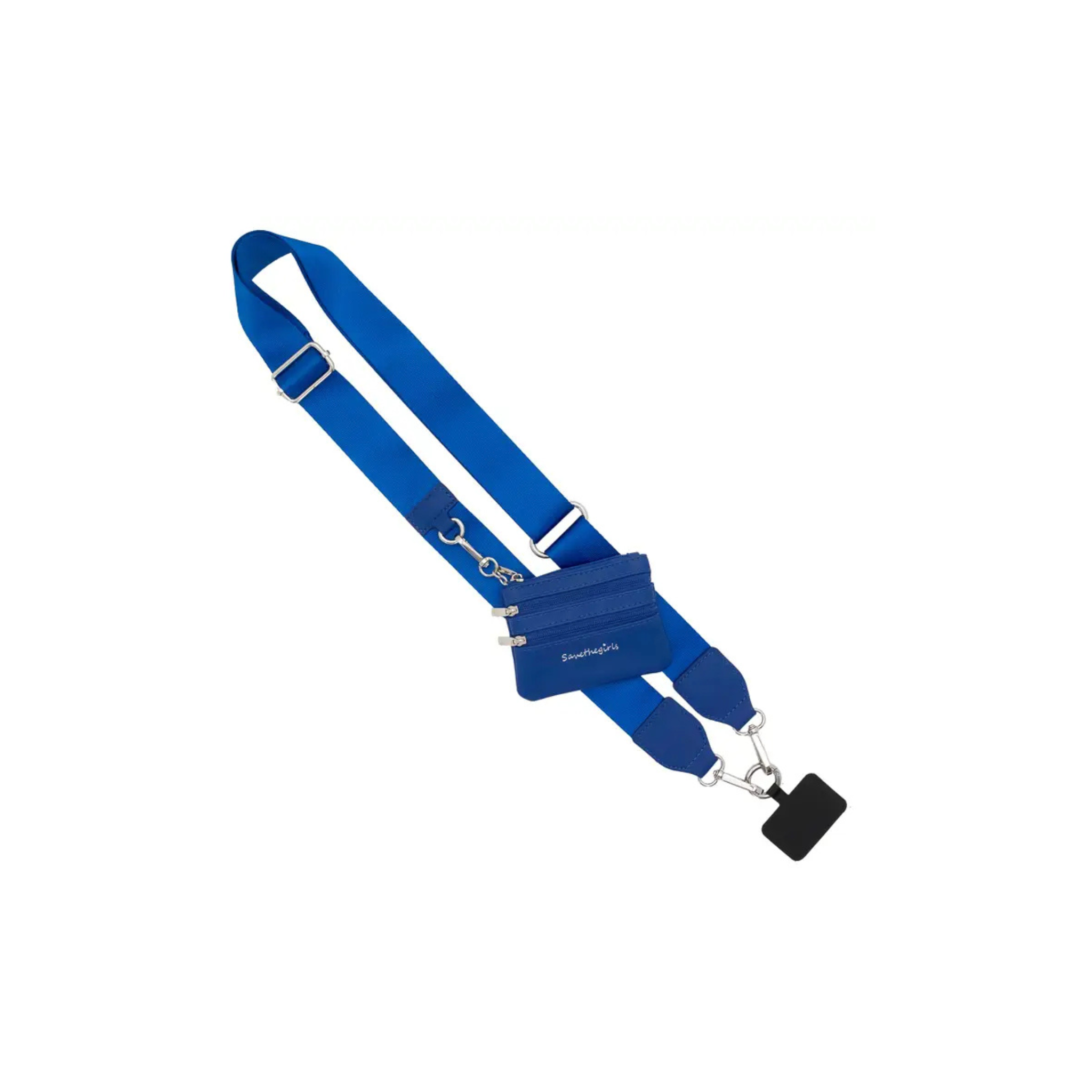 Save the Girls: Clip & Go Strap w/ Zippered Pouch -Blue