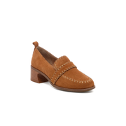 Kelsi Dagger Halo Block Heel Loafer-Cognac