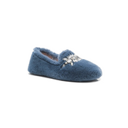 Free People Slumber Party Faux Fur Loafer Slipper -Dark Azure