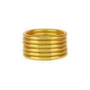 BuDhaGirl Gold All Weather Bangles Serenity Prayer (Set of 6) Medium