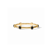 Julie Vos Essex Stone Bangle-Gold/Obsidian Black (M)