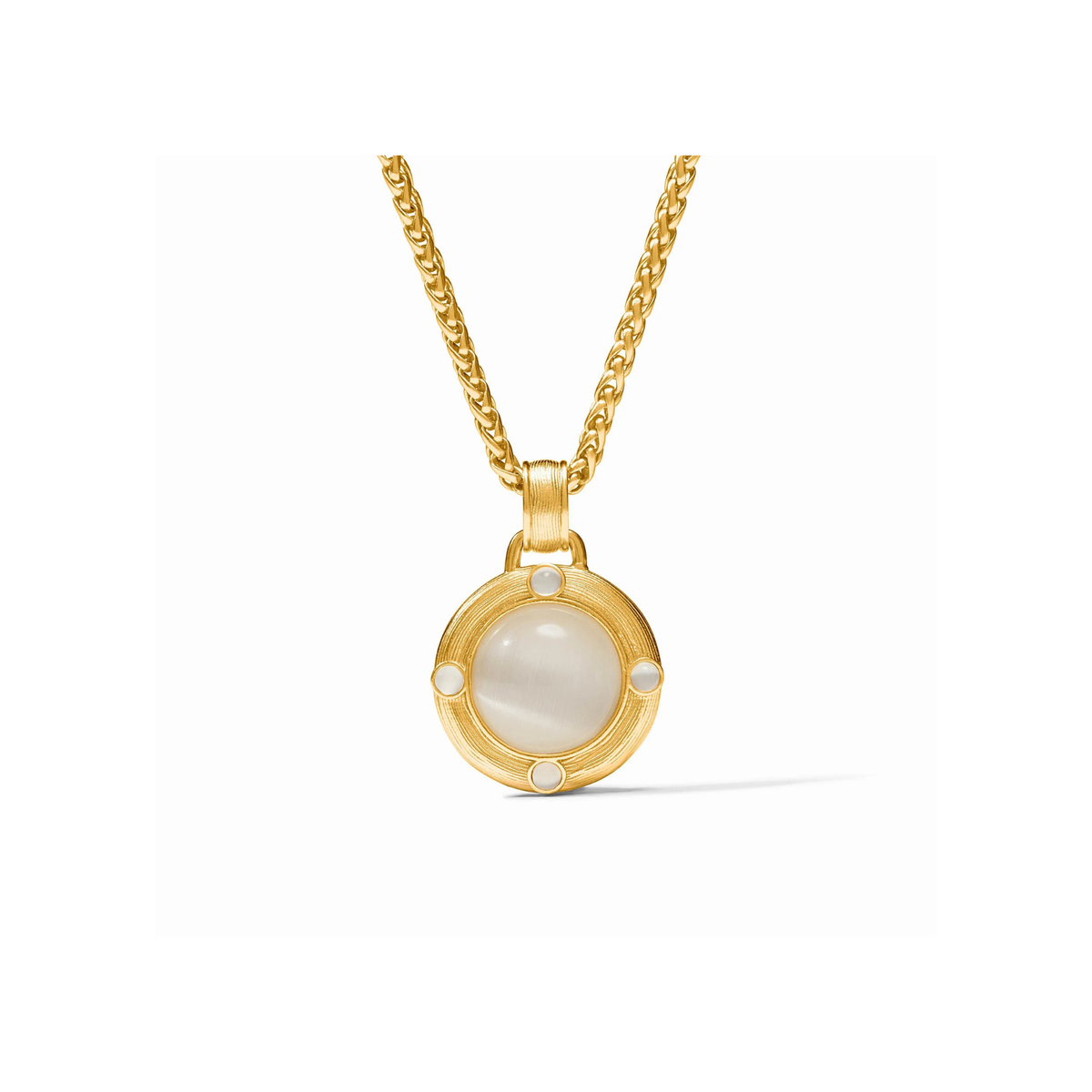 Julie Vos Cobblestone Demi Necklace-Gold/Ivory Cat's Eye