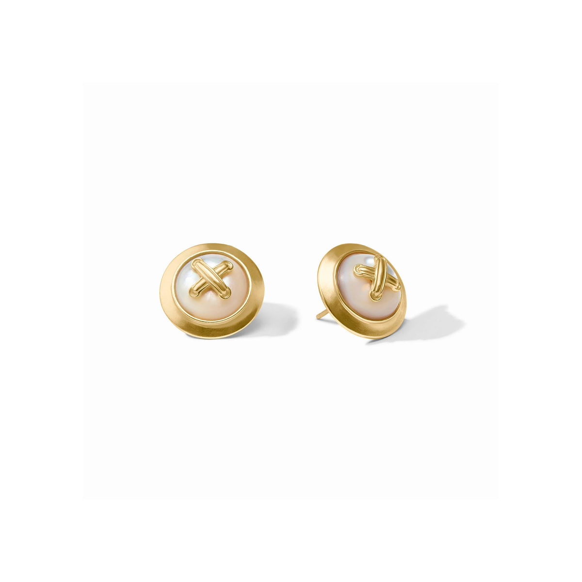 Julie Vos Essex Stud Earring-Gold/Mother of Pearl