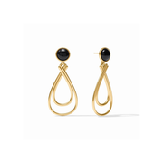 Julie Vos Essex Stone Earring-Gold/Obsidian Black