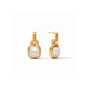 Julie Vos Sahara Hoop & Charm Earring-Gold/Iridescent Clear Crystal