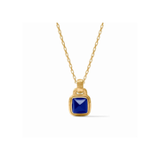 Julie Vos Sahara Solitaire Necklace-Gold/Iridescent Sapphire Blue