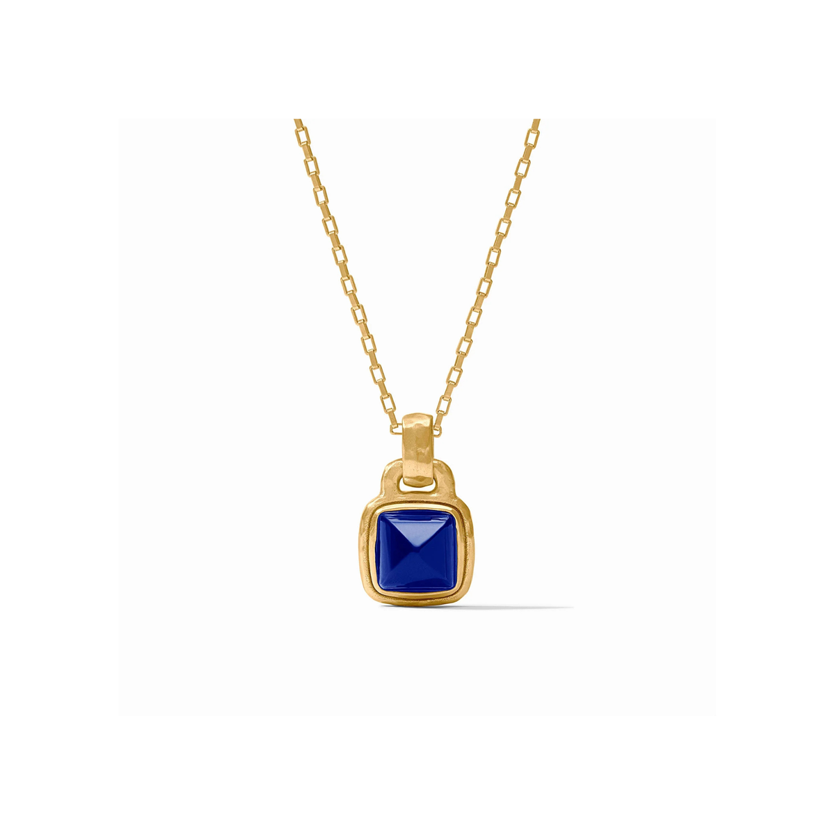 Julie Vos Sahara Solitaire Necklace-Gold/Iridescent Sapphire Blue
