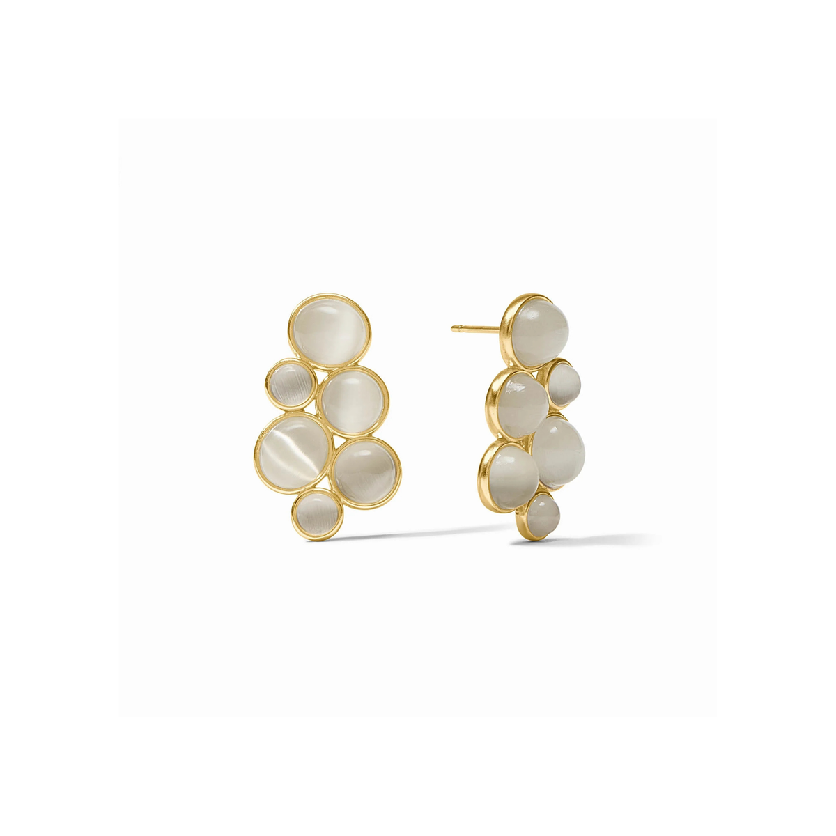 Julie Vos Cobblestone Statement Earring-Gold/Ivory Cat's Eye