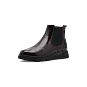 David Tate Promo Bootie-Burgundy Crinkle Patent