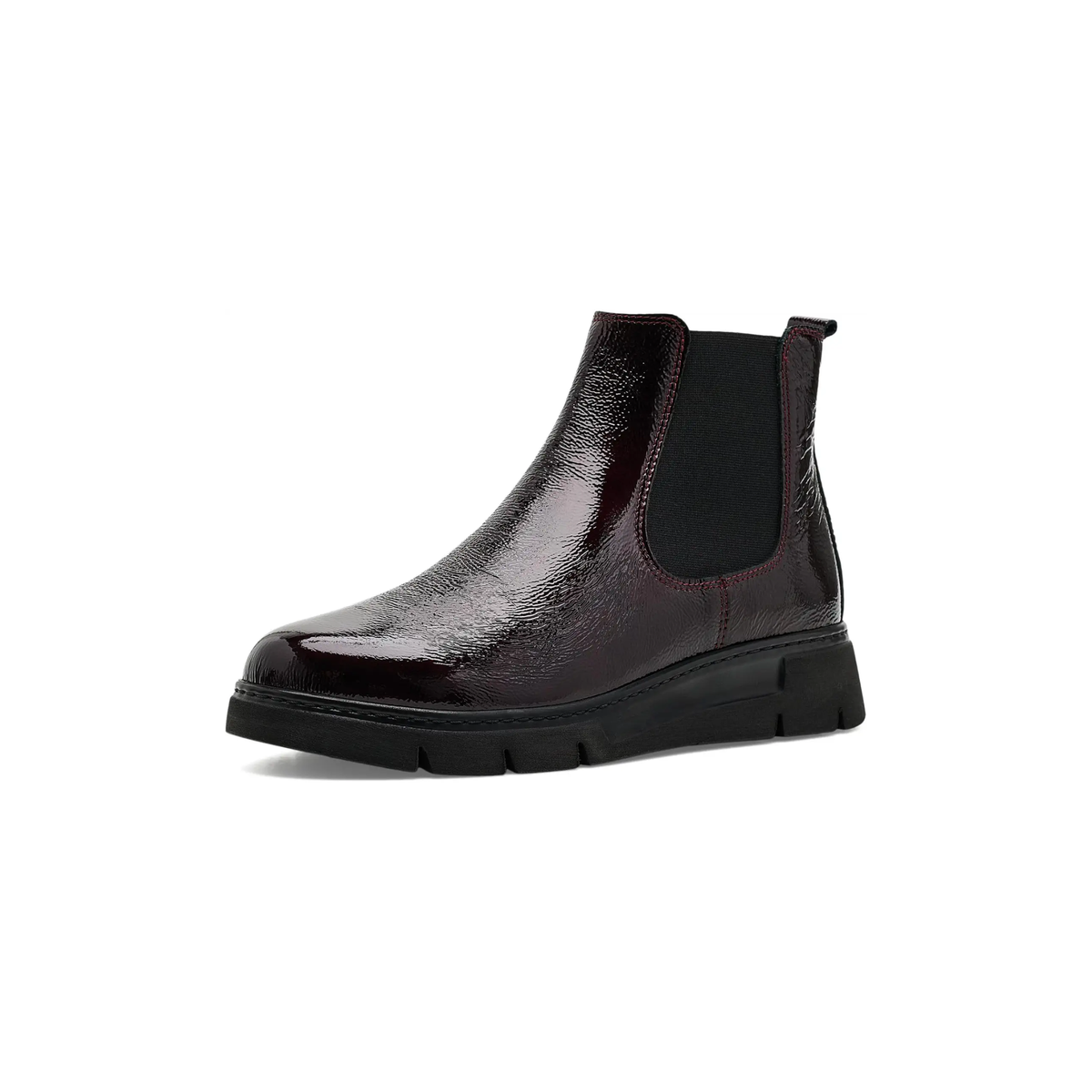 David Tate Promo Bootie-Burgundy Crinkle Patent