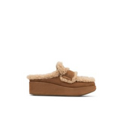 Donald Pliner Ivanna Suede Platform Clog-Tan