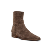 Steve Madden Dorene Block Heel Ankle Booties-Taupe Suede