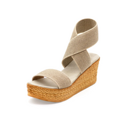 Charleston Shoe Co. Bermuda Platform Wedge Sandal-Linen