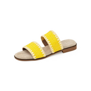 Charleston Shoe Co. Majorca Slip-on Sandal-Yellow Jute