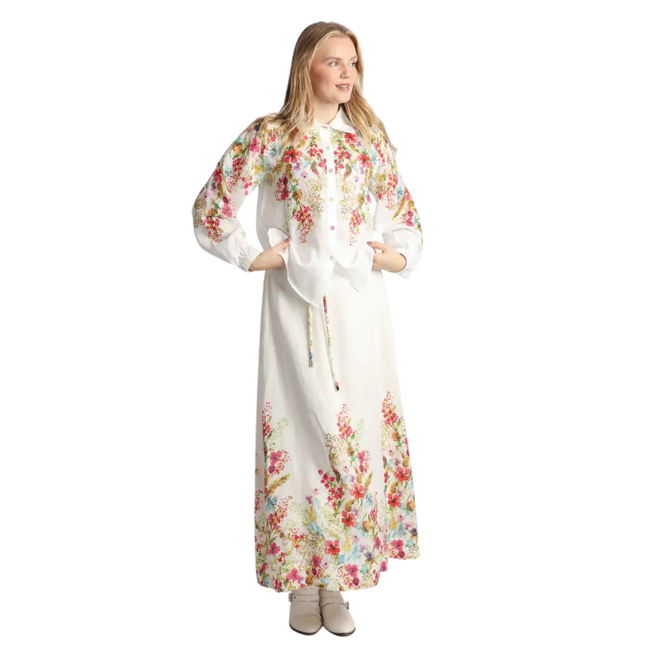 Beulah Floral Printed Linen Skirt