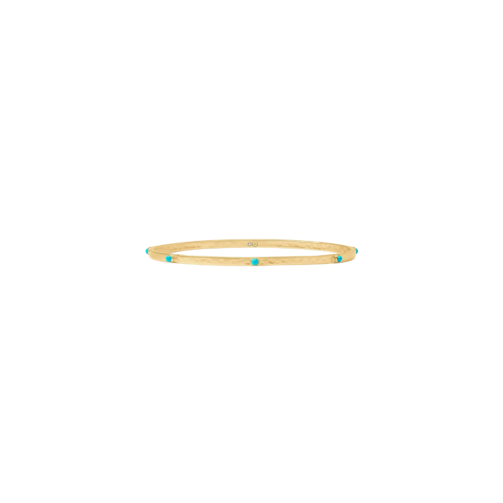 Crescent Stone Bangle-Turquoise Blue/Gold