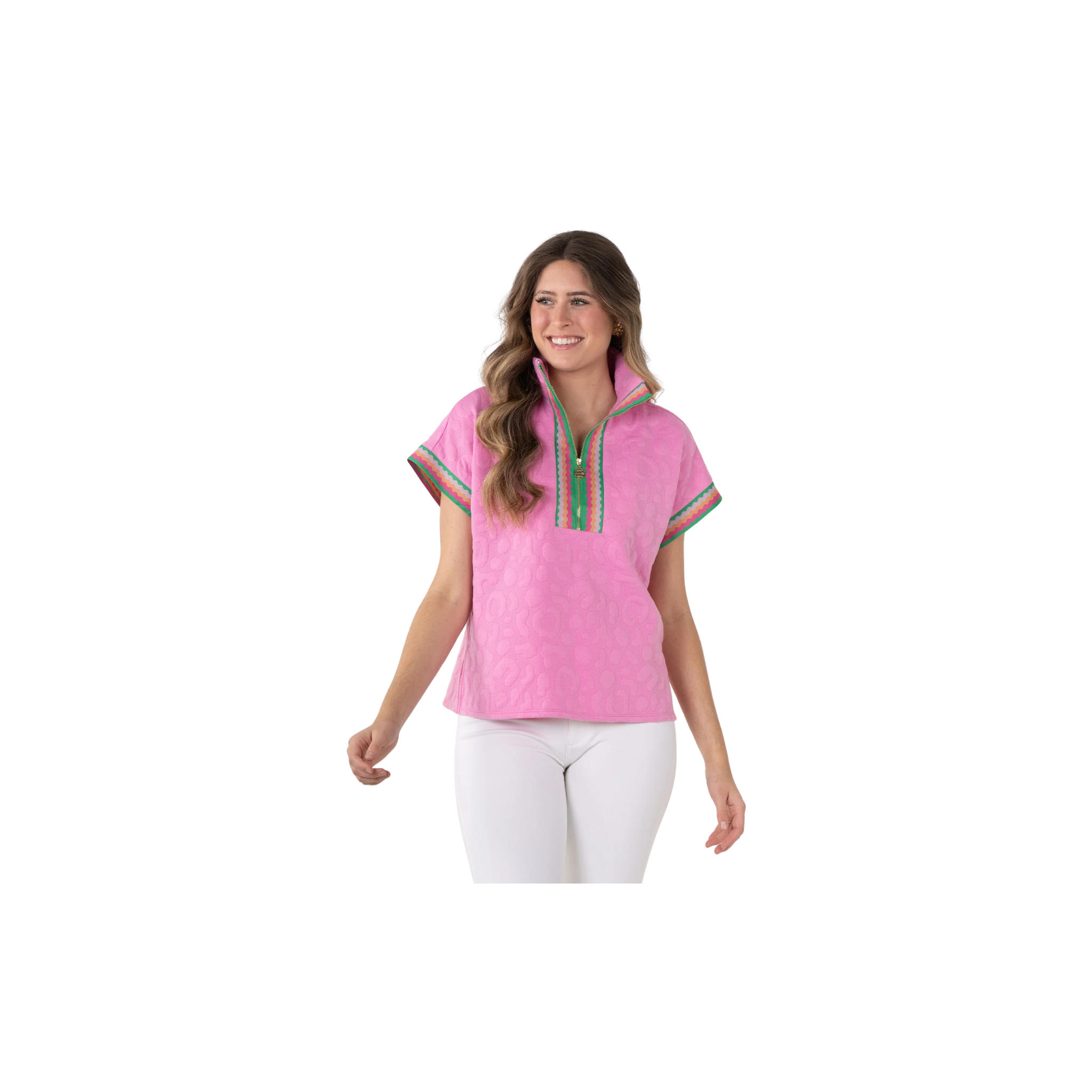 Emily McCarthy Poppy Pullover-Magenta Cheetah