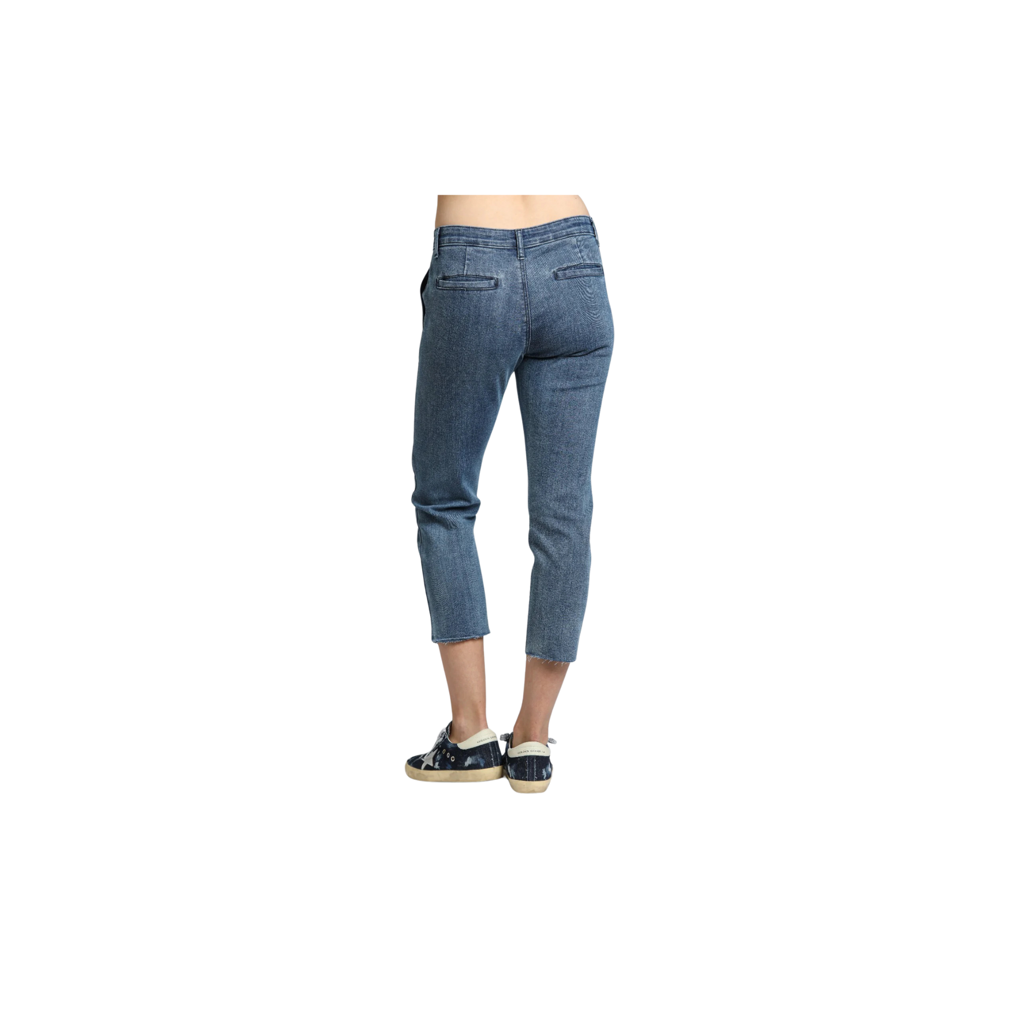 APNY Distressed Raw Hem Trouser Jean