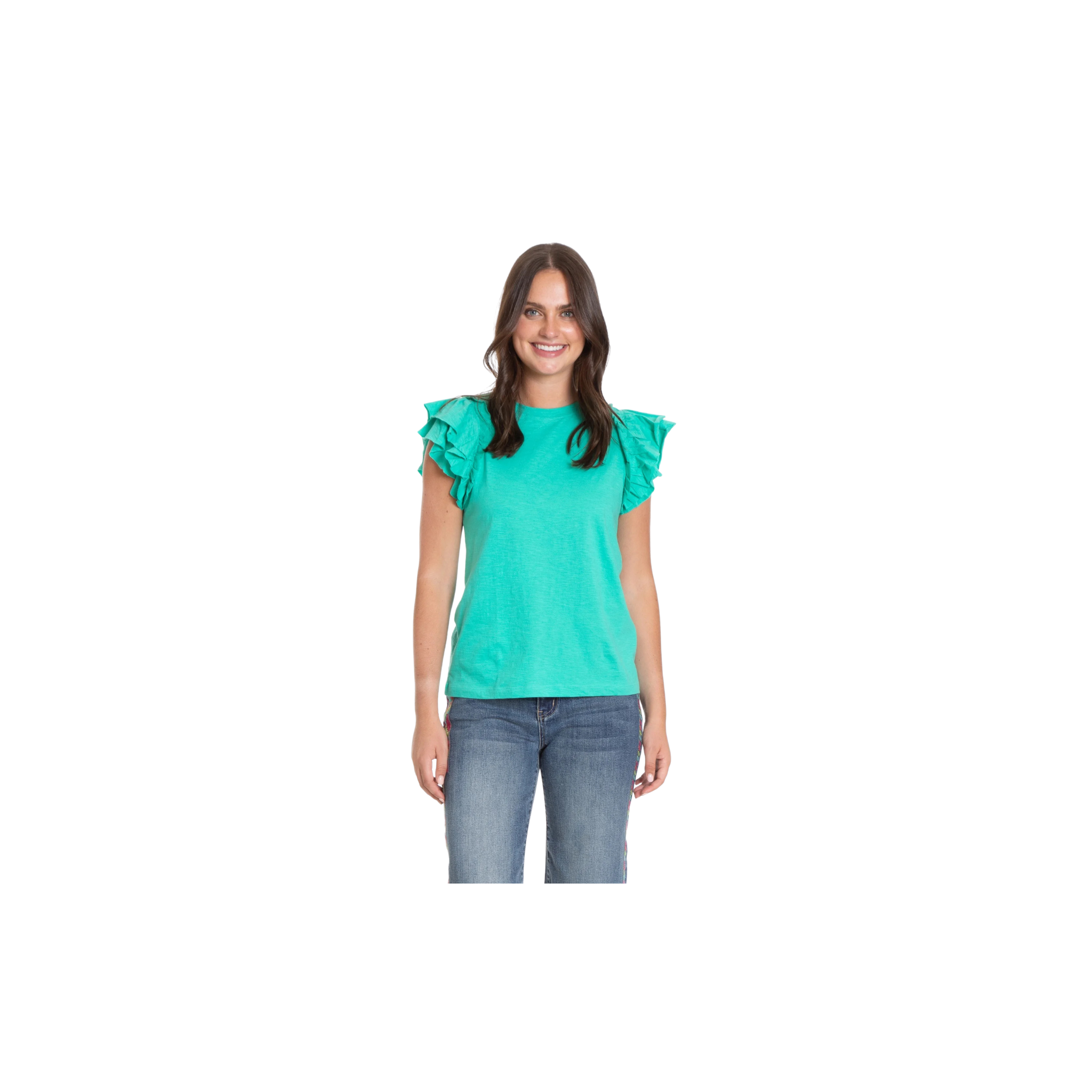 APNY Ruffle Cap Sleeve Tee