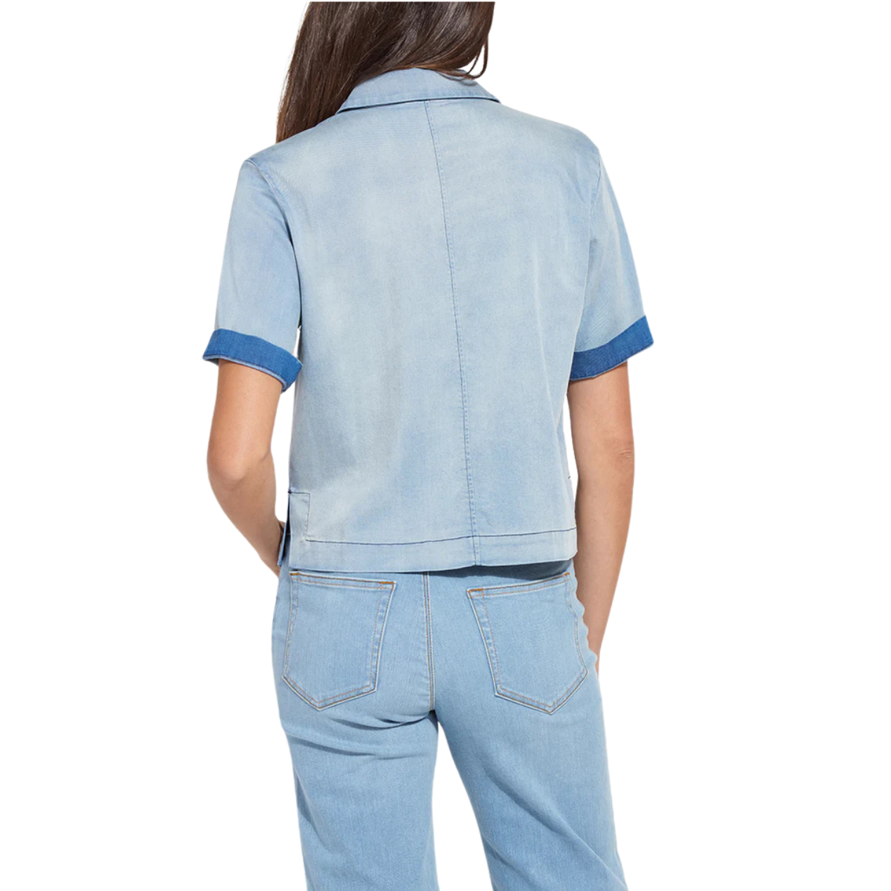 Lysse Bianca St Chambray Short Sleeve Top