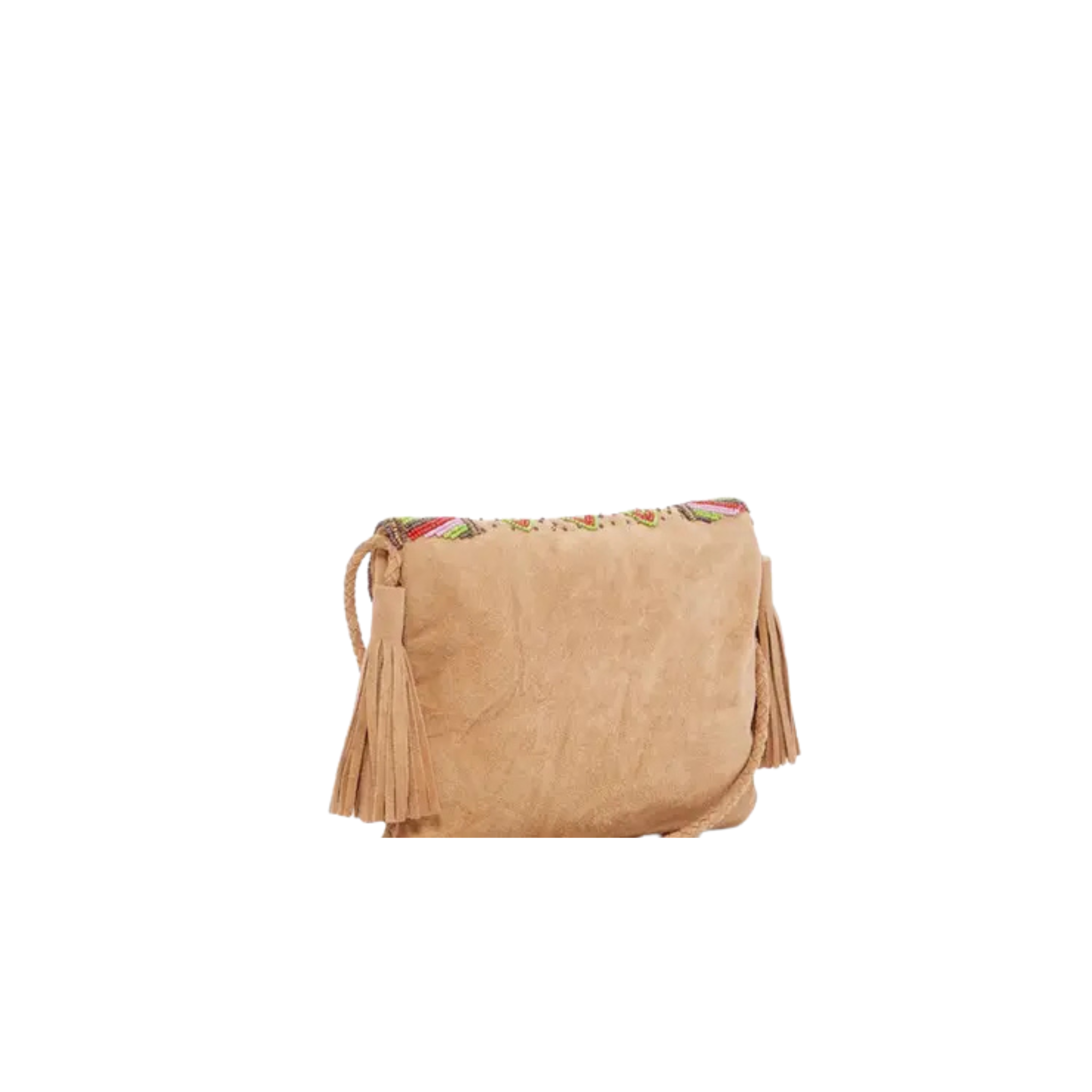 Bohemian Leather Beaded Envelop Clutch