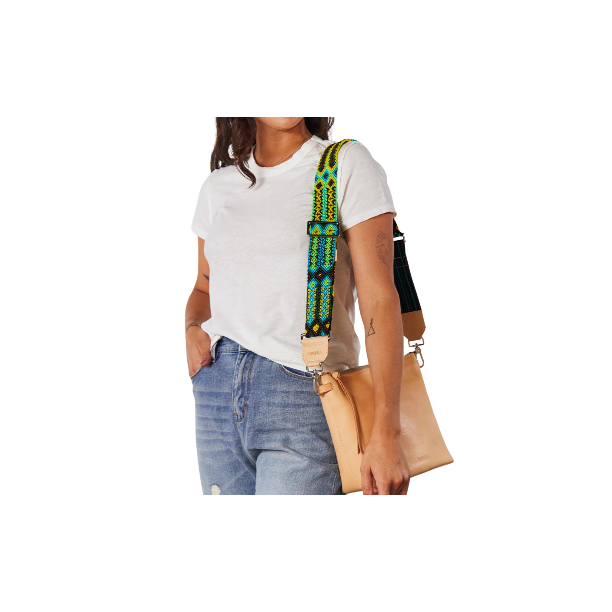 Consuela Woven Crossbody Strap -Kiwi
