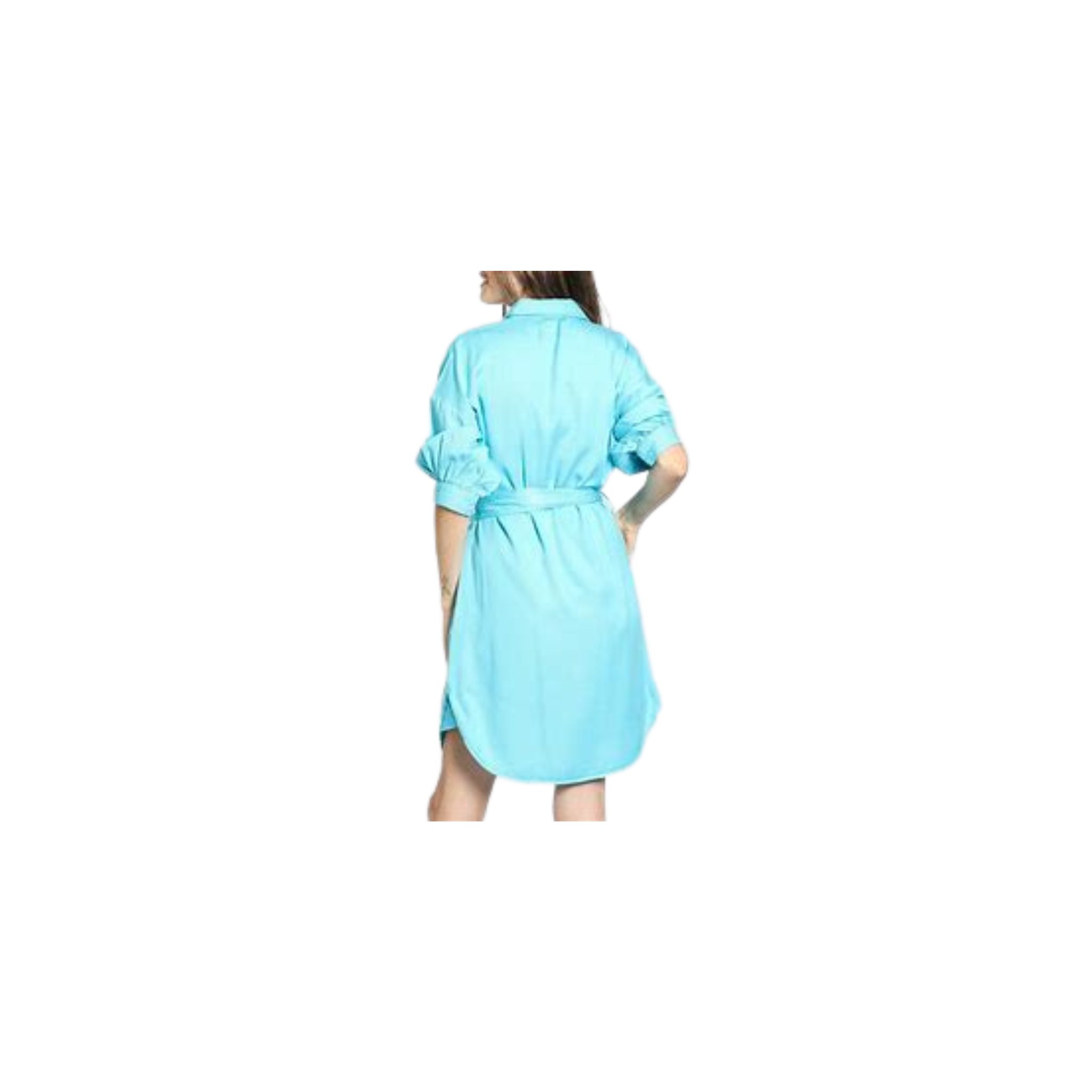 APNY Belted Dress with Puff Sleeves Capri