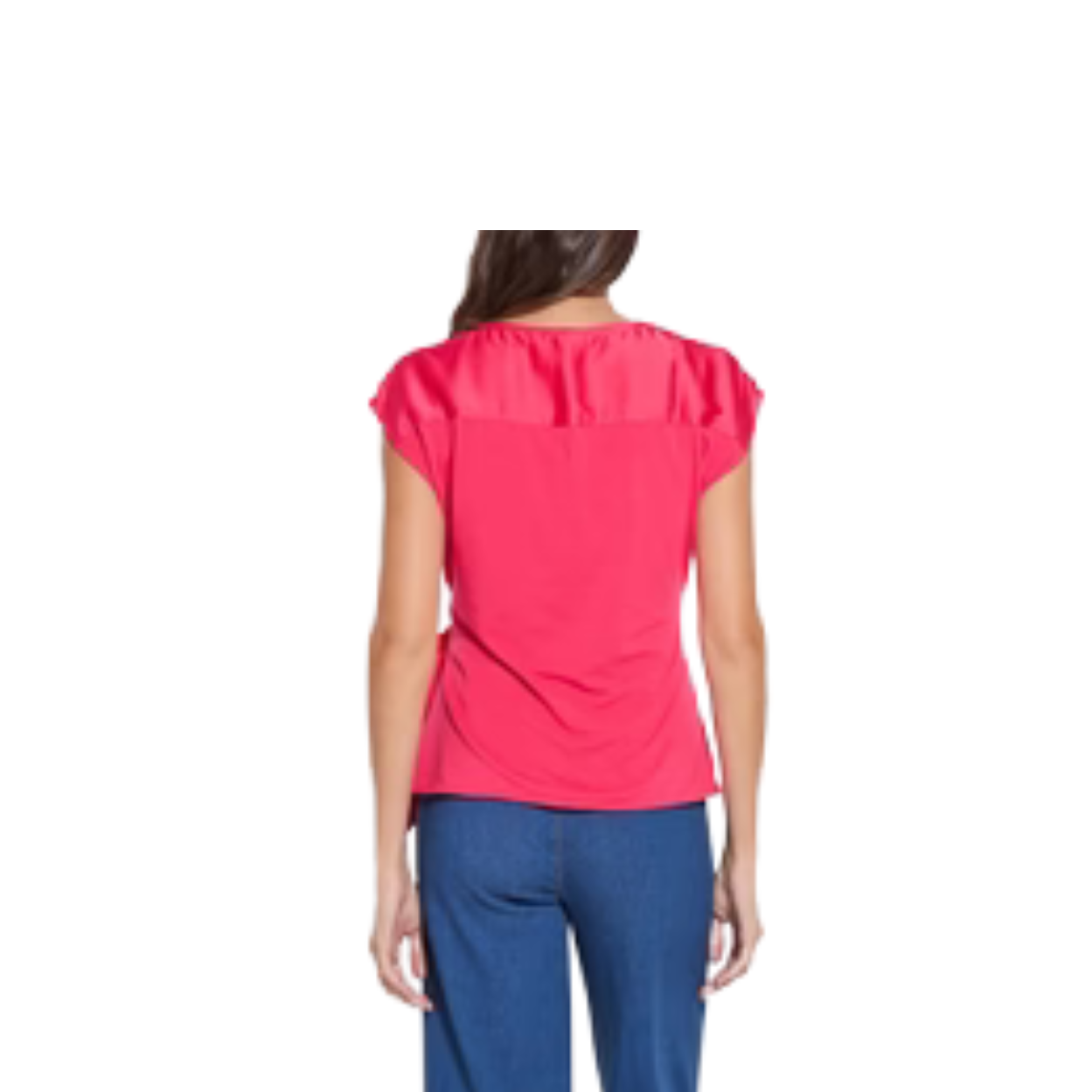 Lysse Rosalia Tie Drape Mix Media Top - Pink
