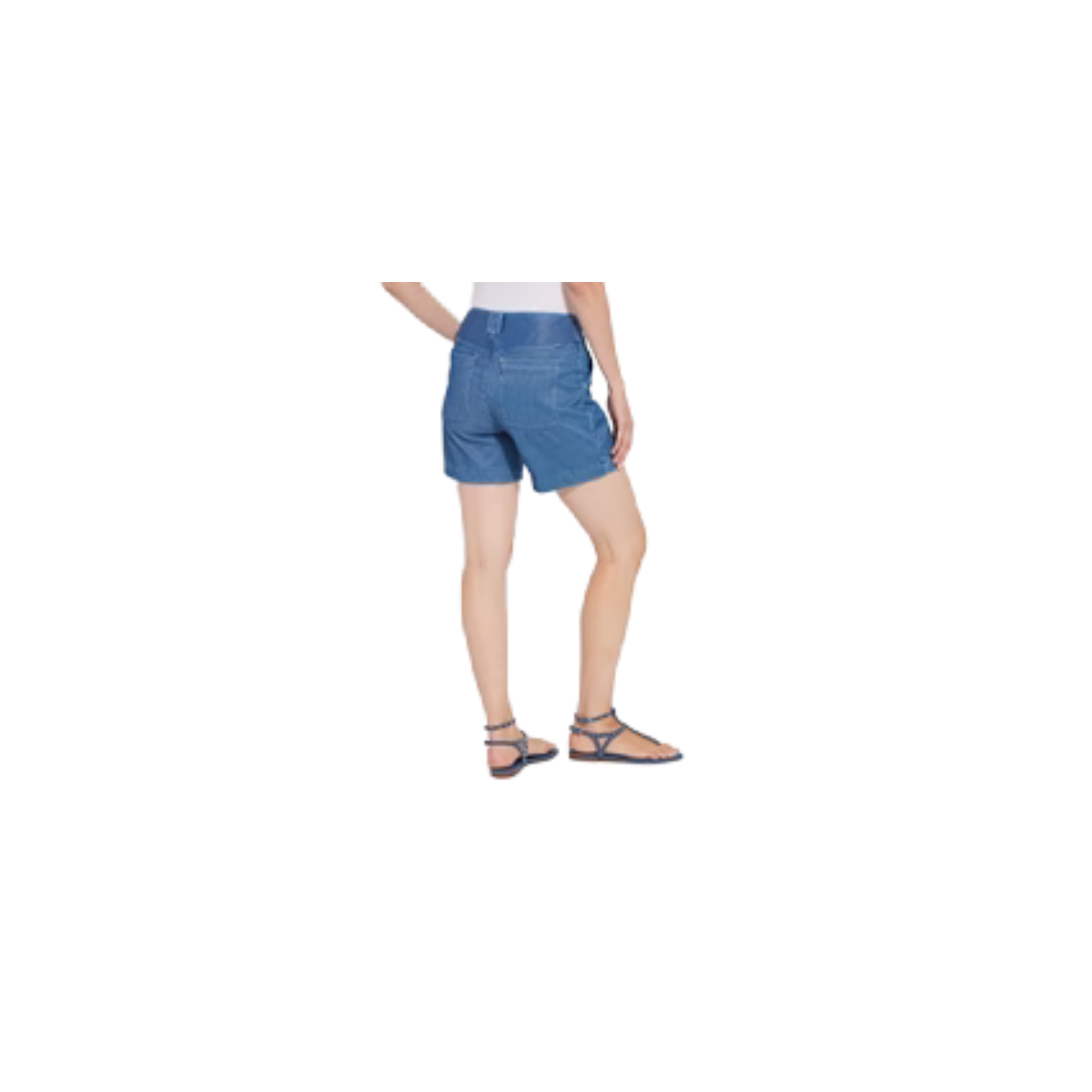 Amira Denim Short -Mid Wash Sheen