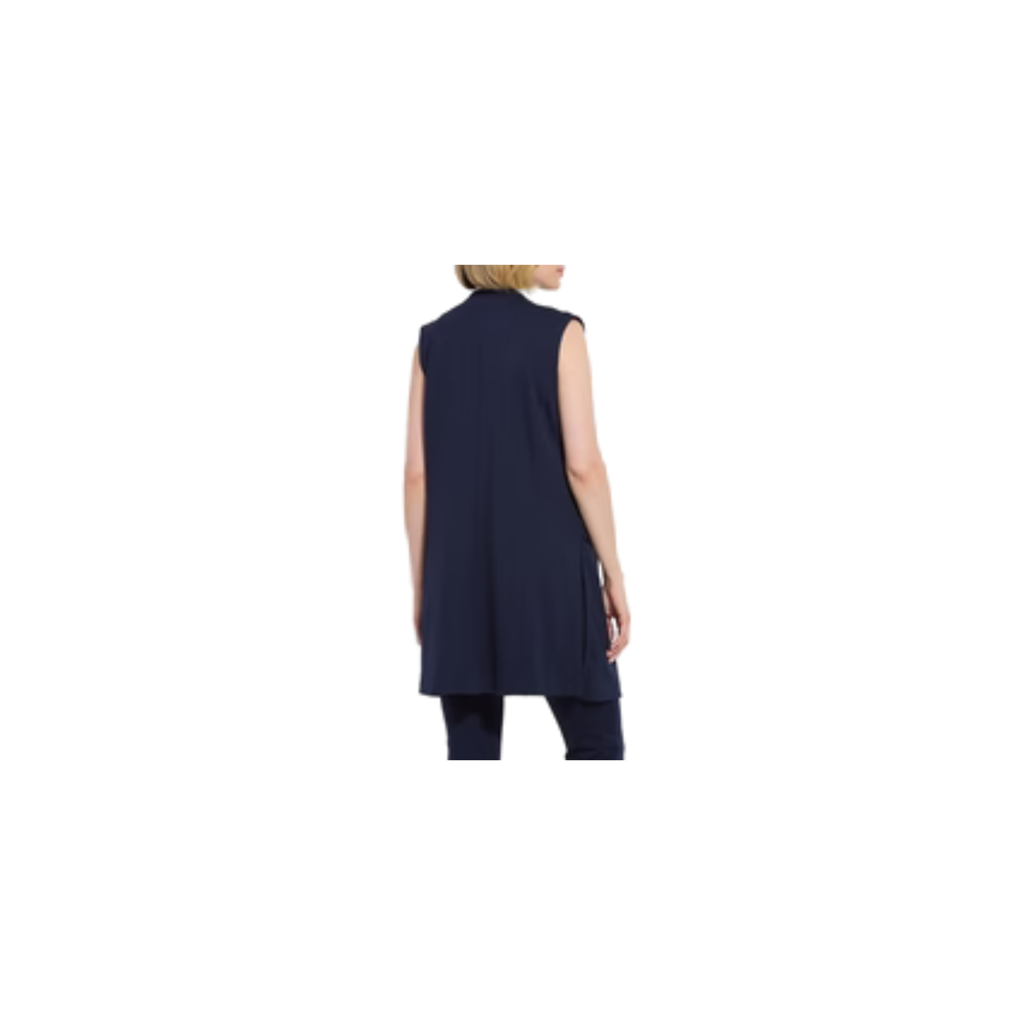 Vivienne Ponte Sleeveless Long Vest-True Navy
