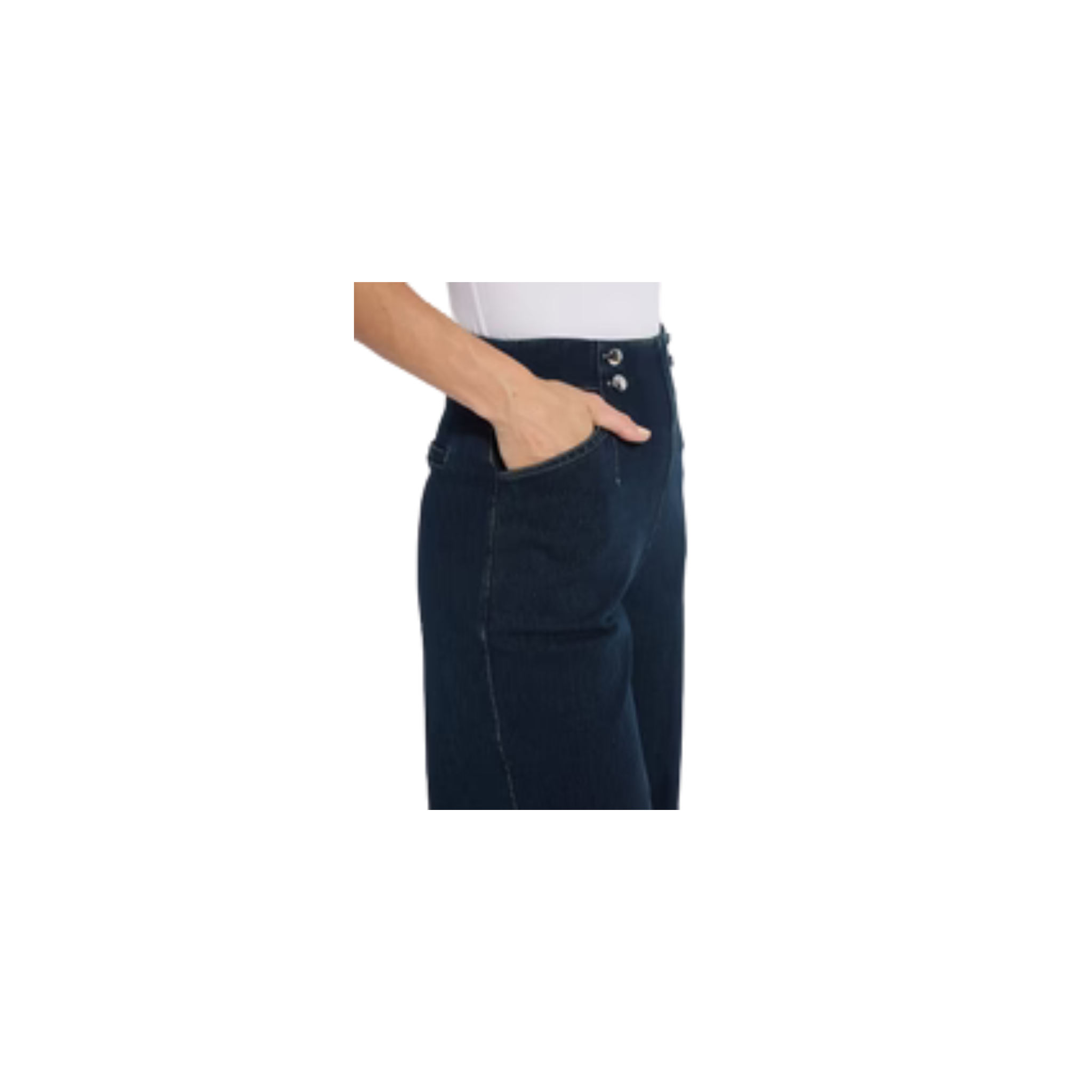 Dion Sailor Crop Palazzo Denim Pant-Indigo