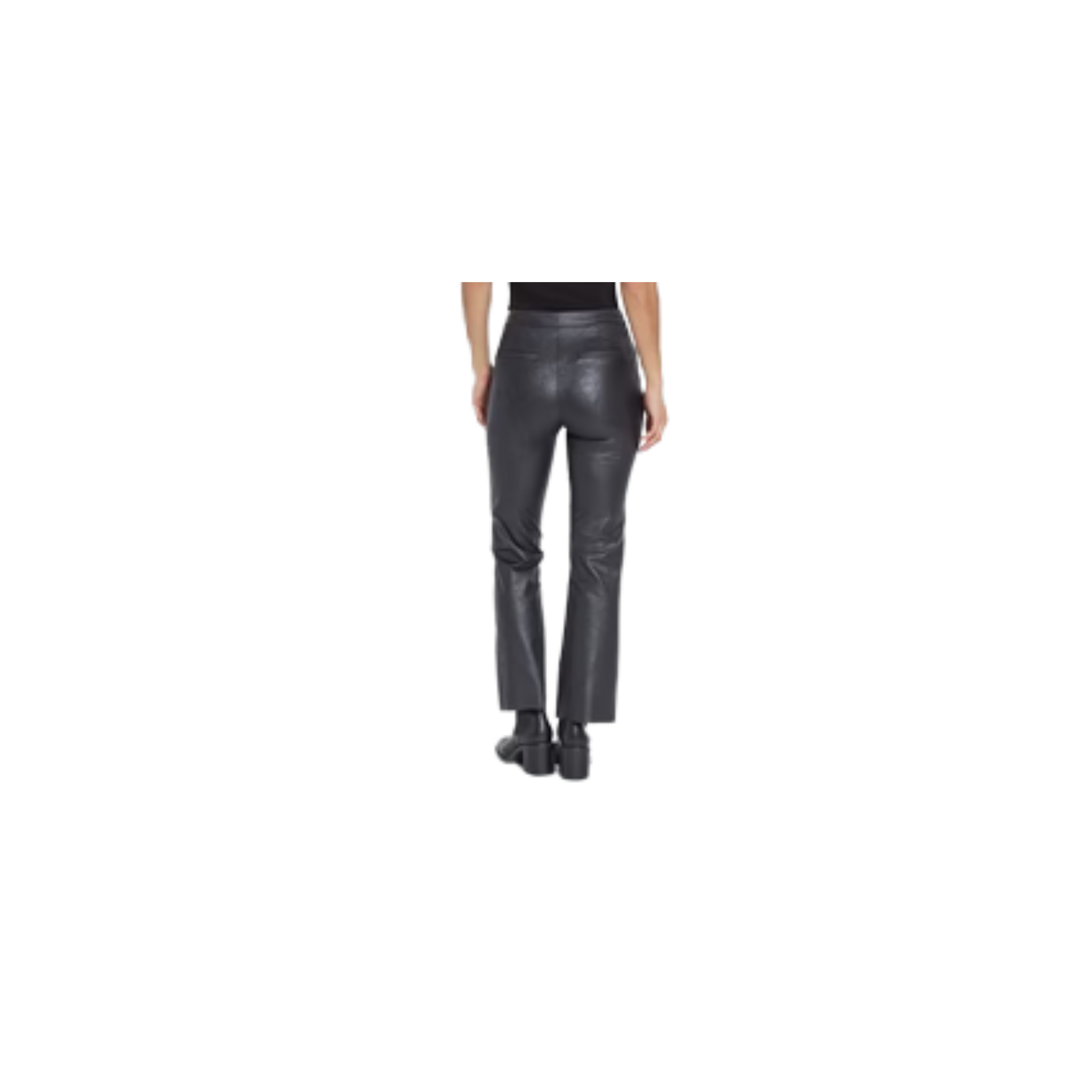 Elysse Foiled Vegan Leather Pant-Black