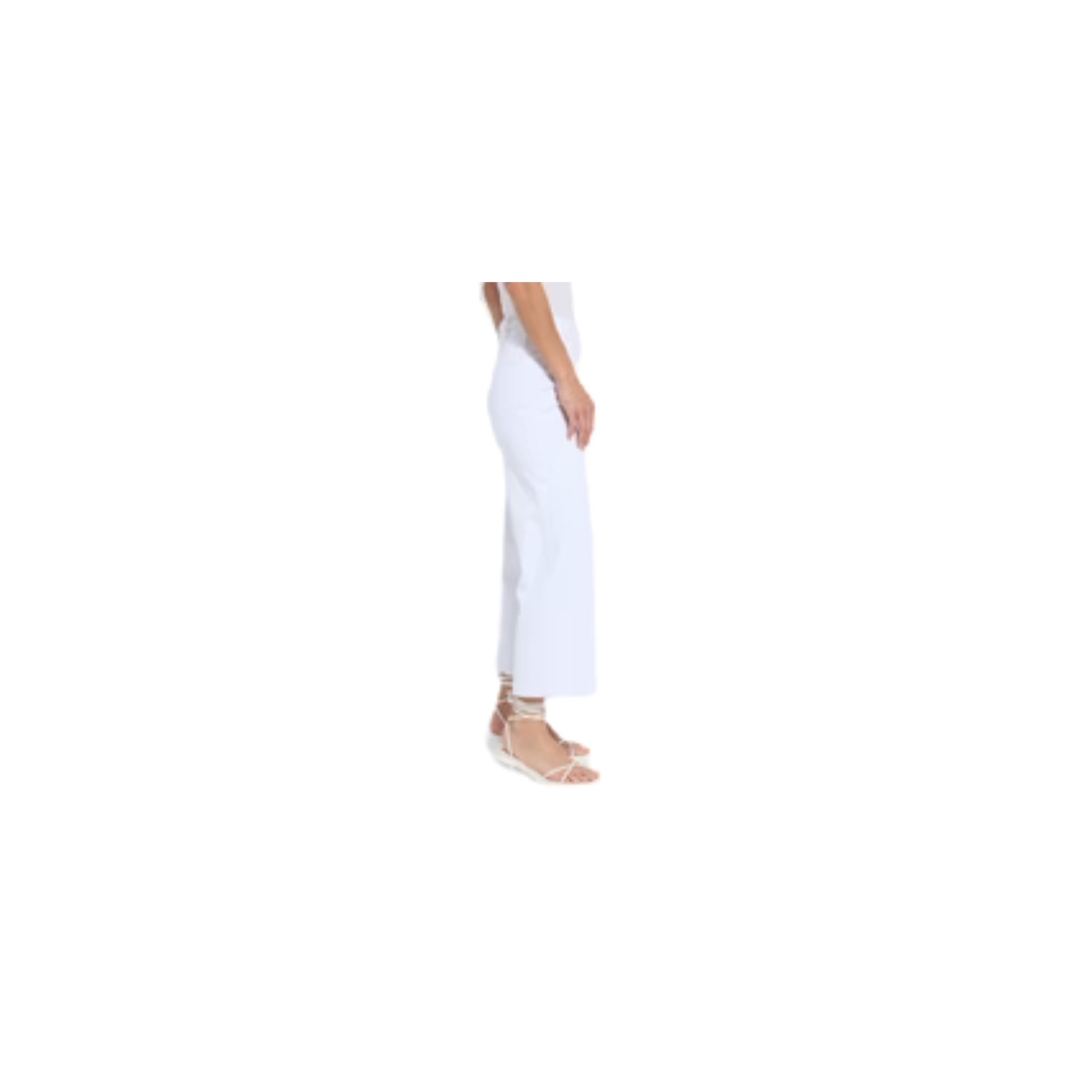 Layton Wide Leg Crop-White