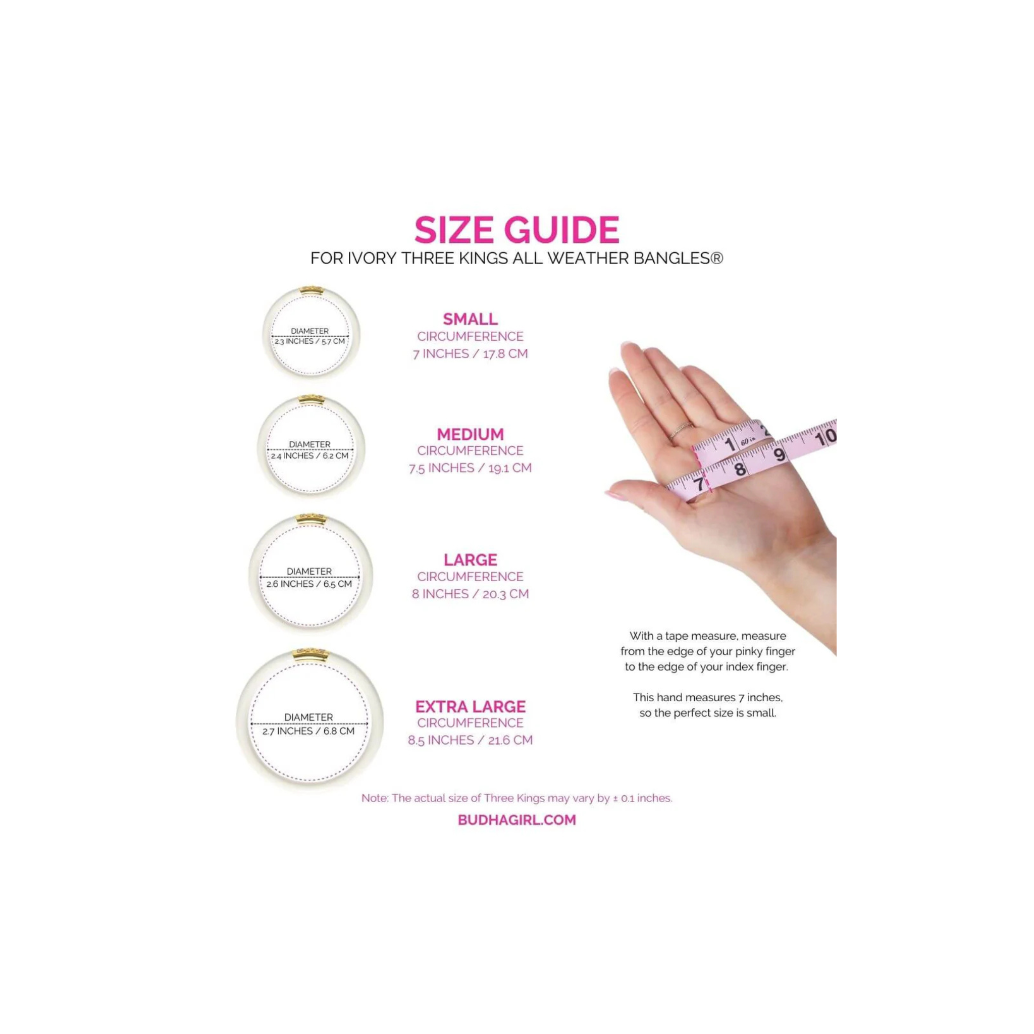 Budhagirl Ivory Three Kings All Weather Bangles (Set of 3) Small