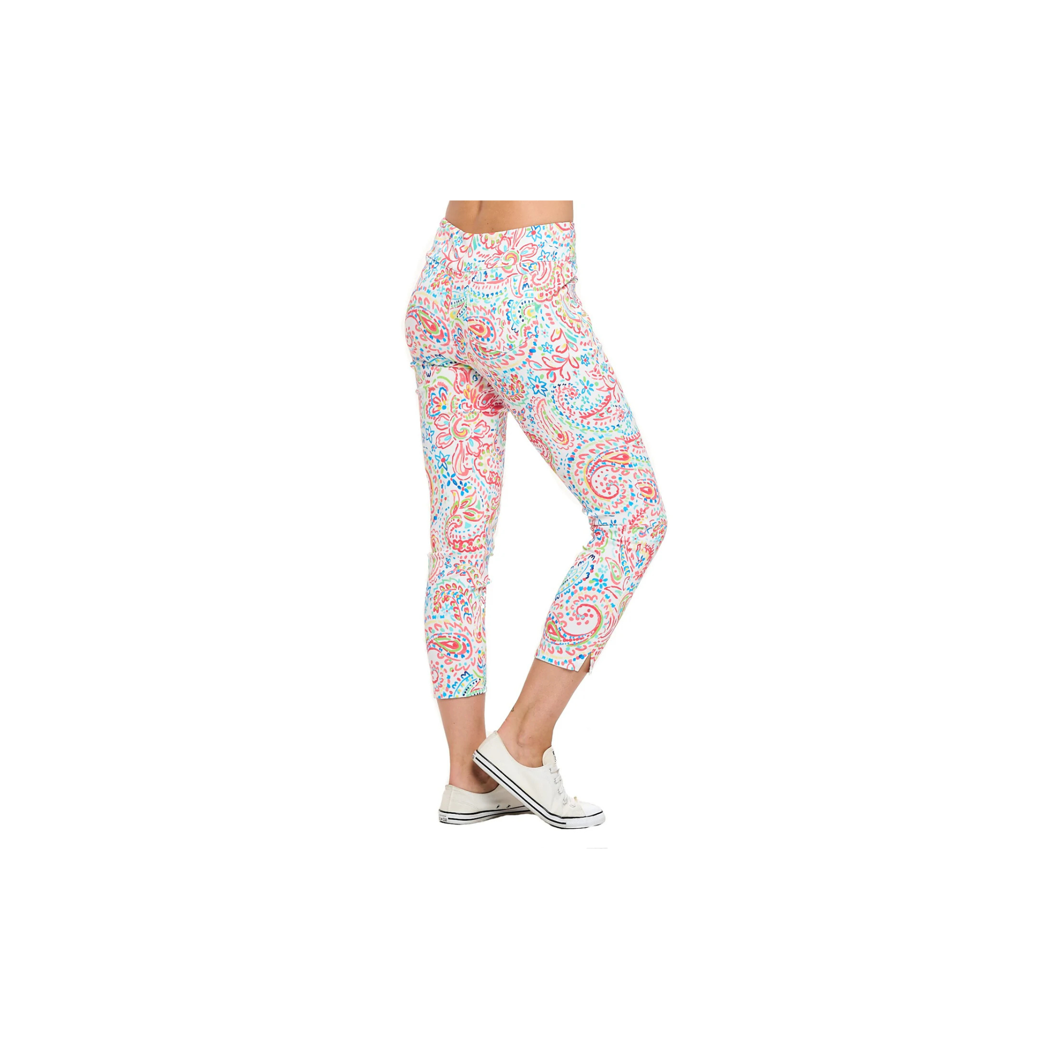Claudia Slim Cropped Leggings- White