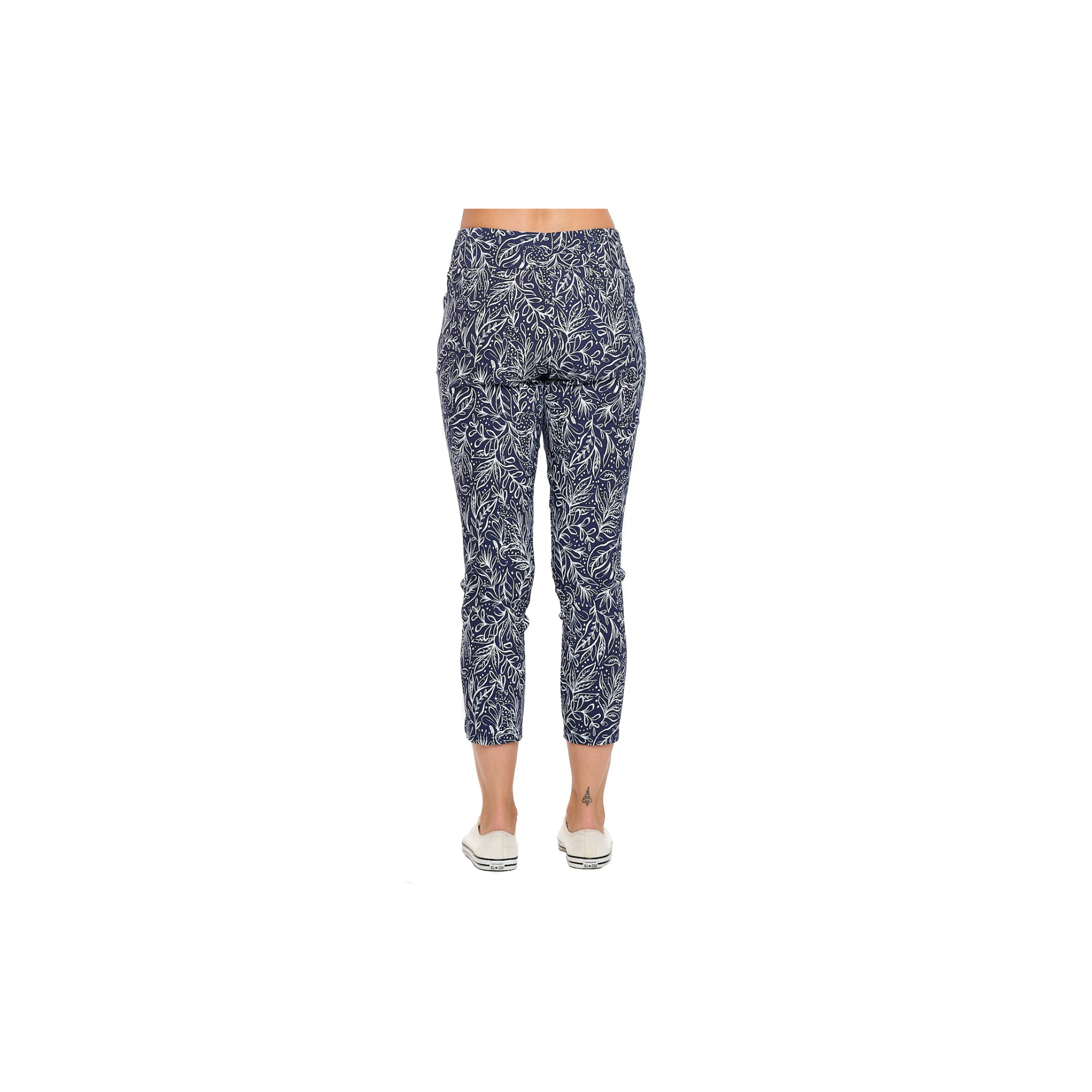 Claudia Slim Cropped Leggings-Navy/White