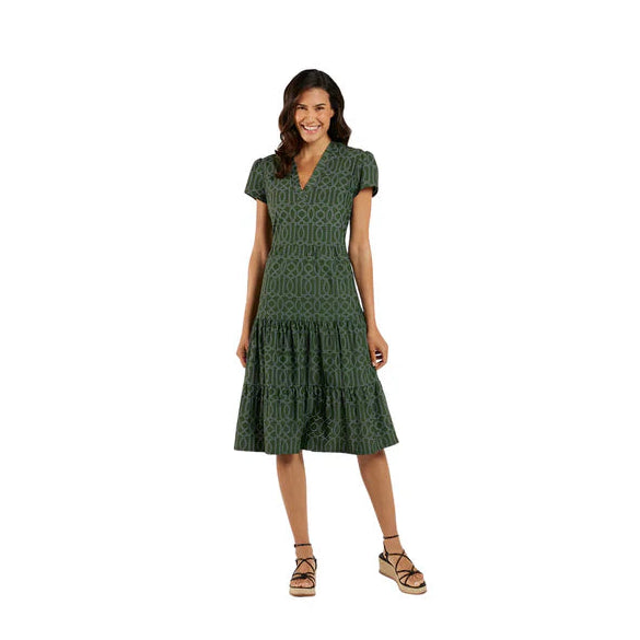 Jude Connally Libby Dress - Garden Gate Loden