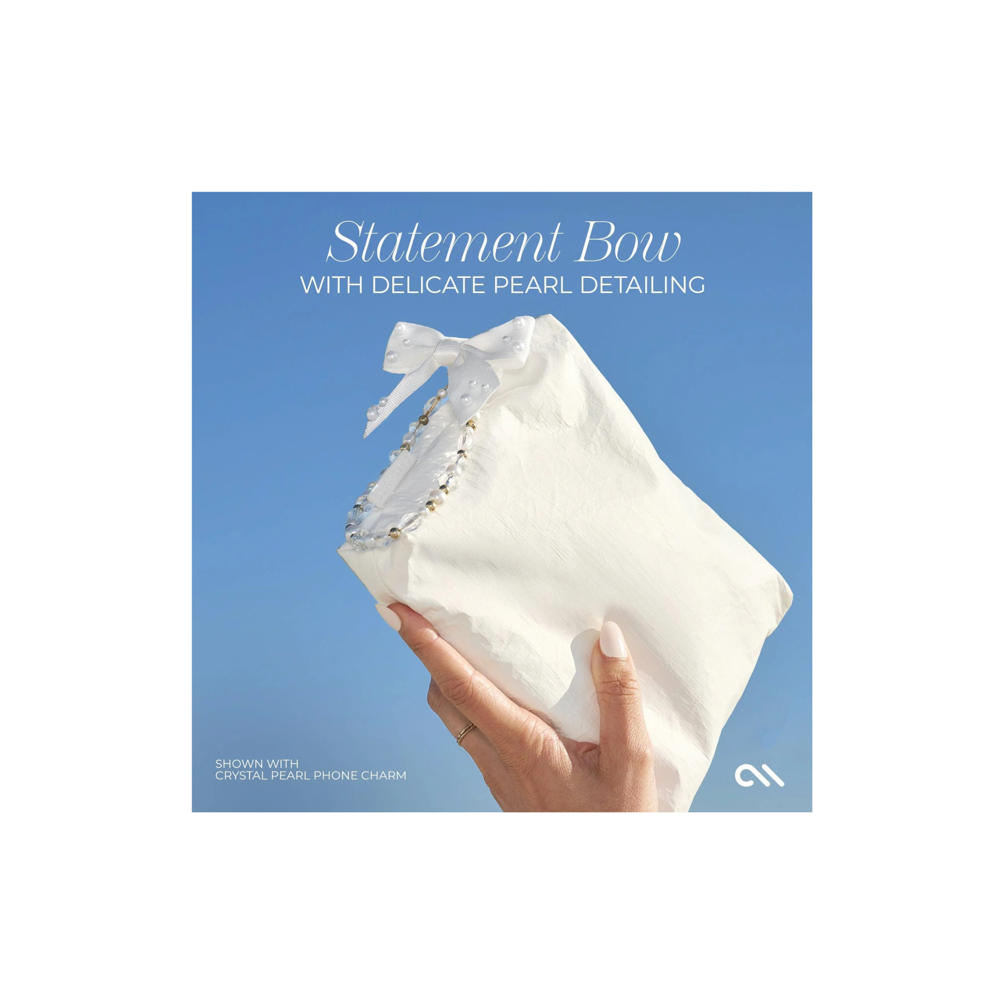 Case Mate Ivory Pearl Bow Waterproof Essential Zip Pouch