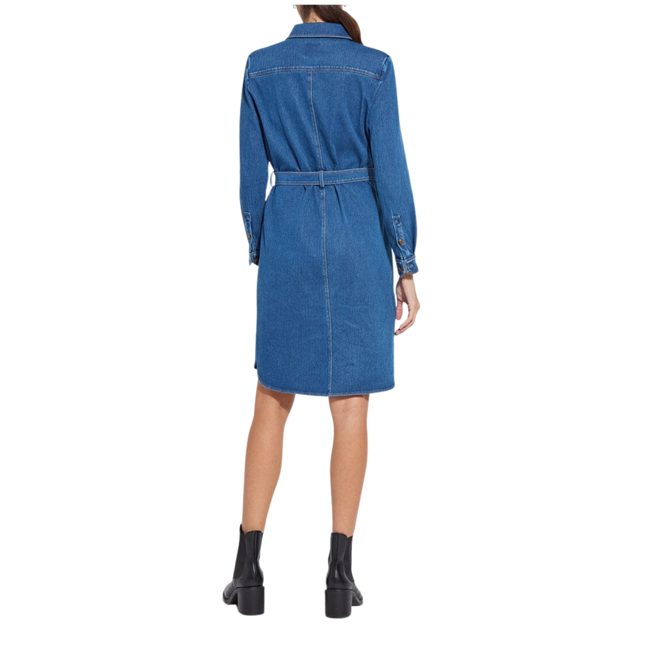 Lysse Knit Denim Schiffer Dress -Mid Wash