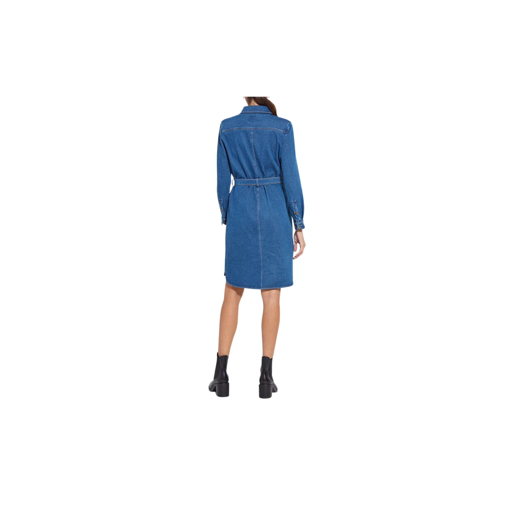 Knit Denim Schiffer Dress -Mid Wash