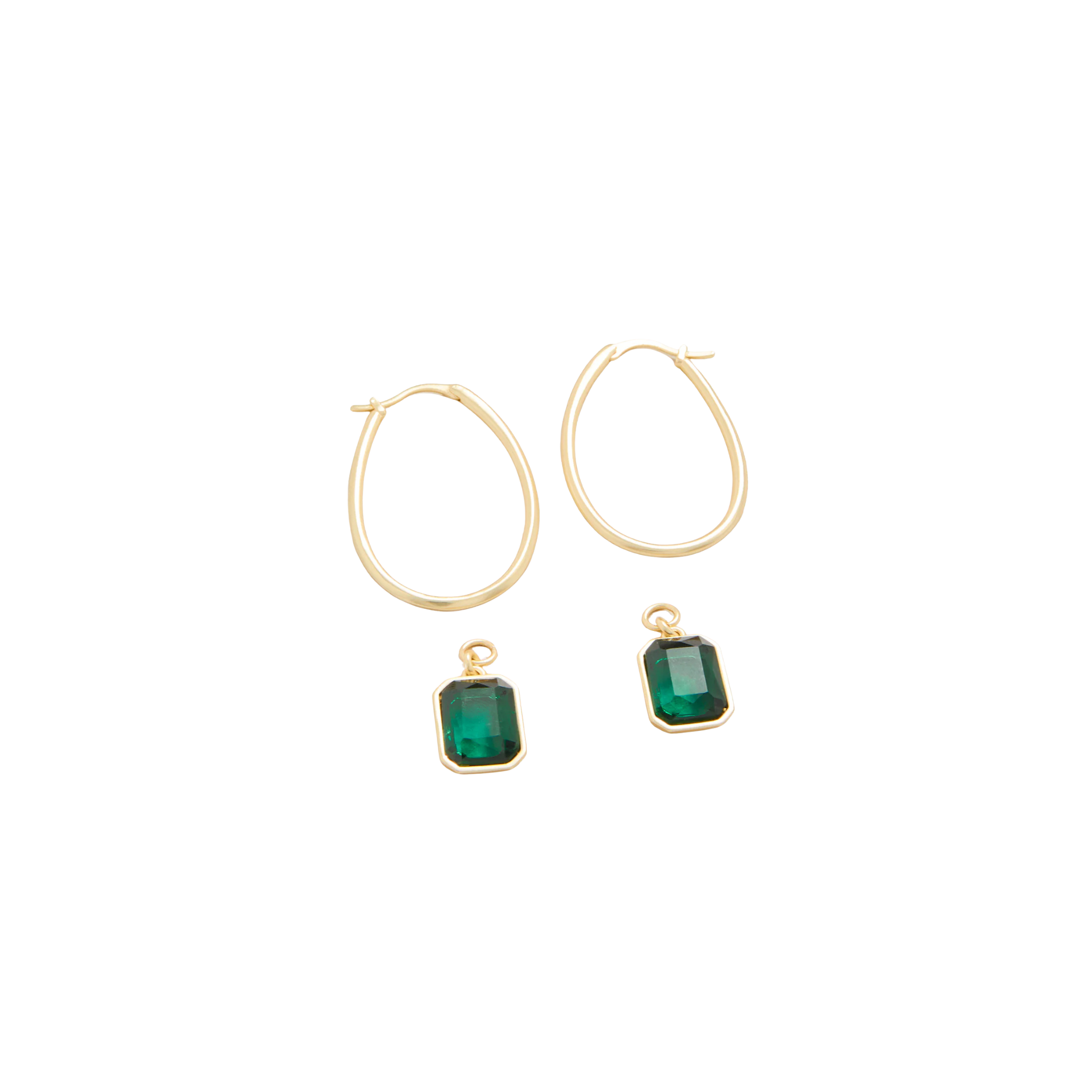 Chateau Hoop Earrings Dark Green