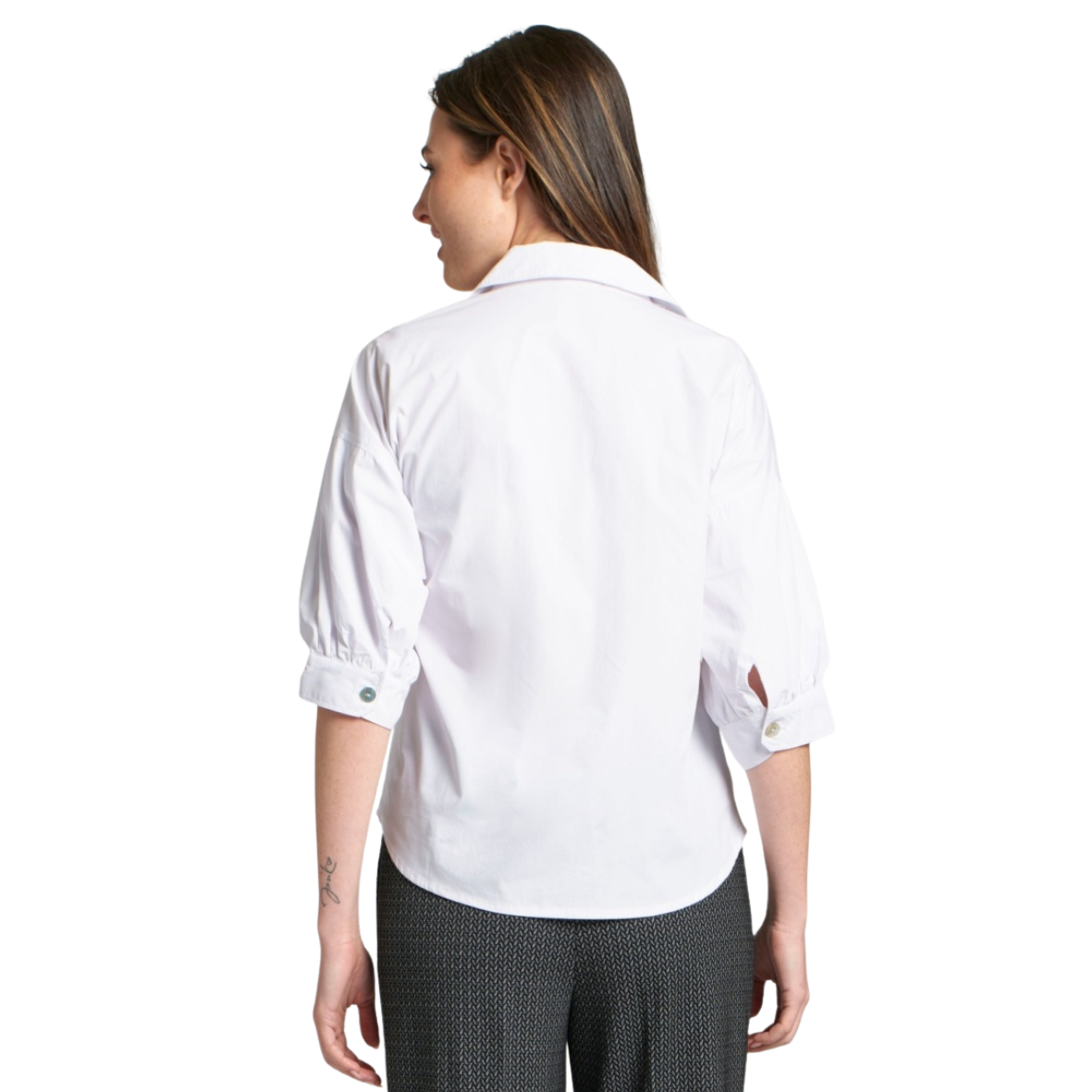 APNY Shirt w/ Blouson Sleeve -White